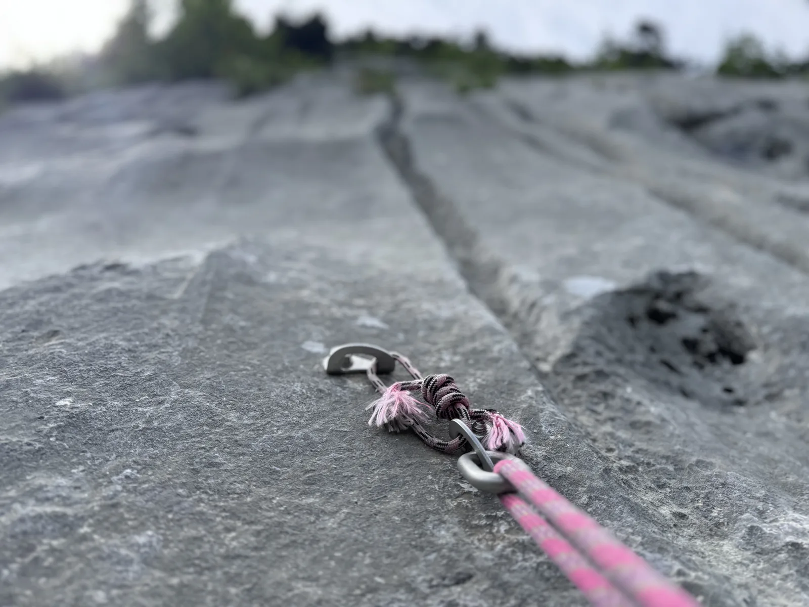 Gros plan dégaine sur point d'assurage