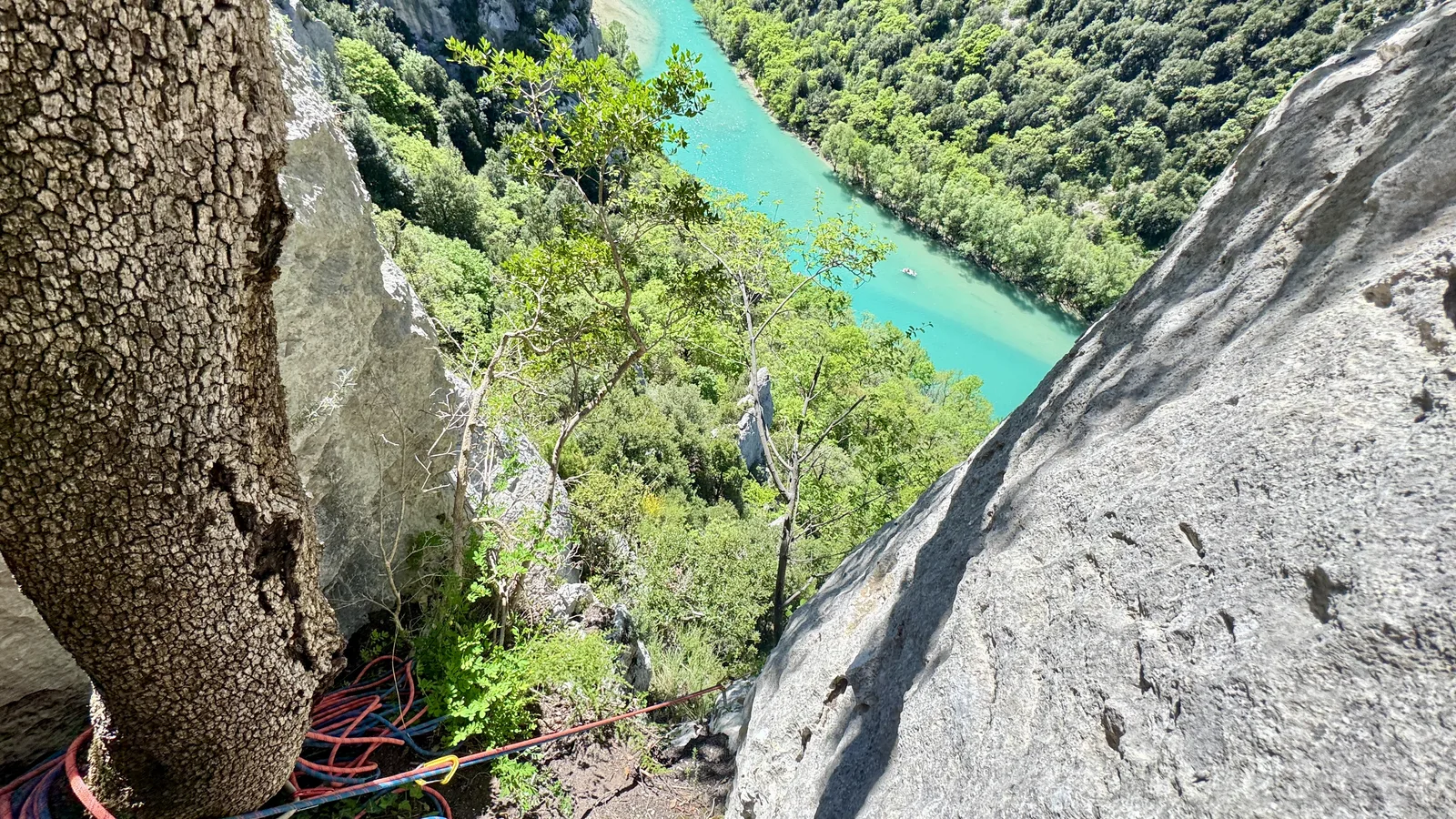 Vue plongeante Verdon avec corde
