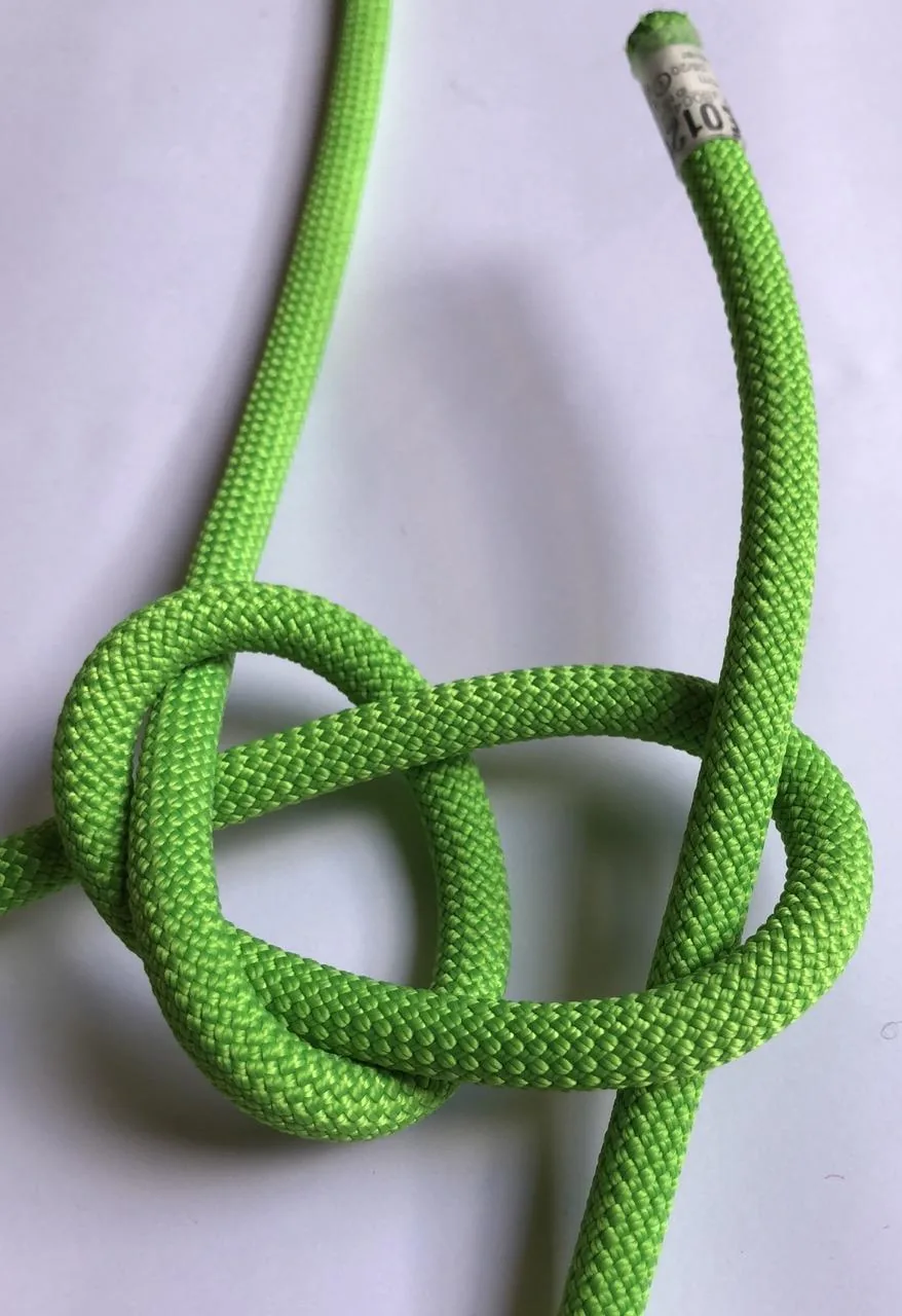 4. Tirer sur le brain qui constitue la boucle et tenir le brin précédemment passé dedans. Ce brin va être “absorbé” par la boucle. Une fois terminé vous pouvez retourner le tout pour voir apparaître le nœud de chaise.