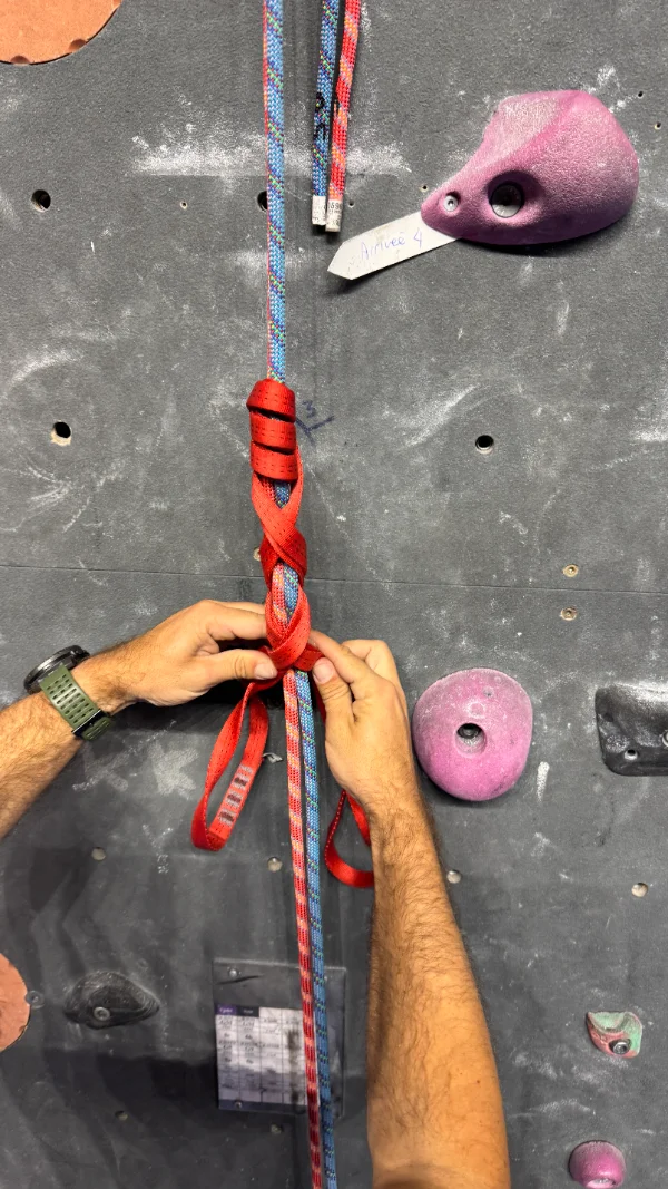 6. Deux boucles formées au sommet du machard tressé
